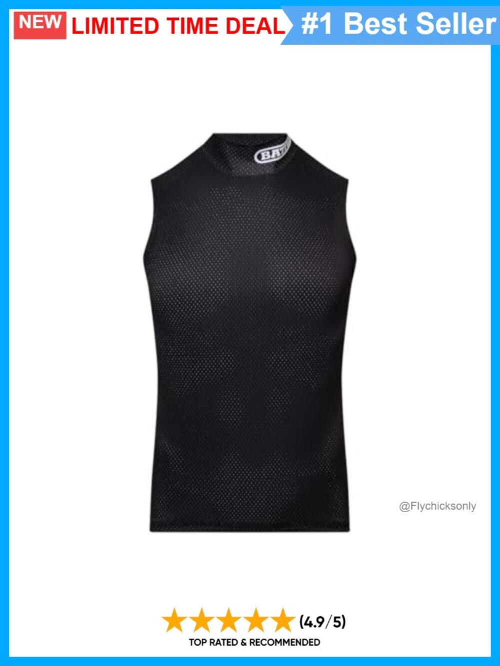 Men's Sleeveless Compression Tank Top Mock Neck Athletic Base Layer